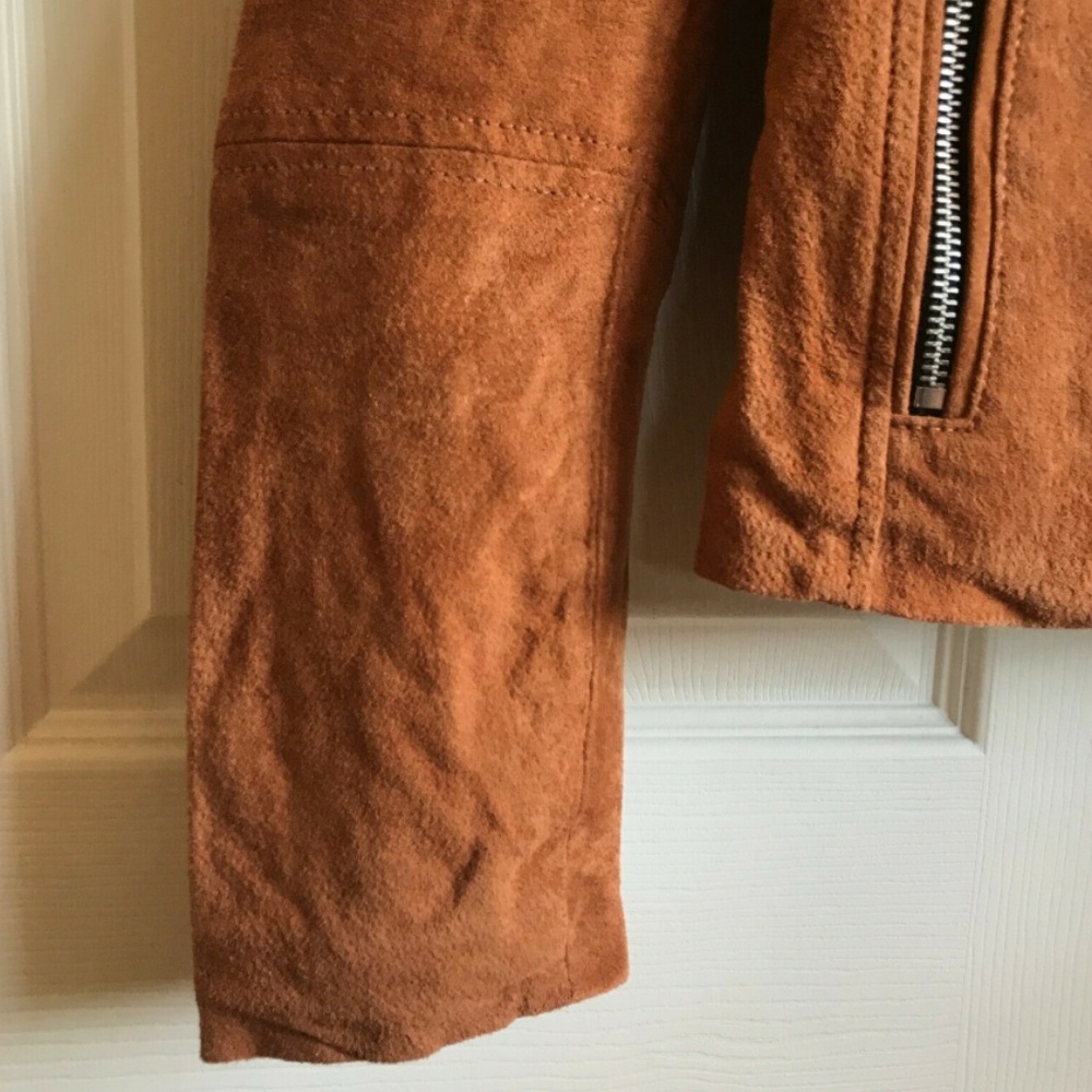 7 For All Mankind Brown Suede Jacket Moto NWT - Picture 5 of 7